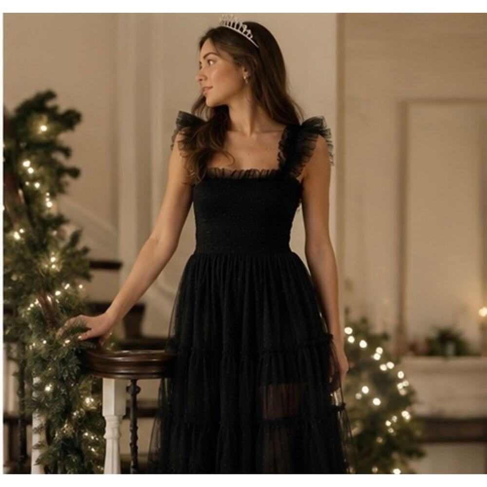 Hill House Home The Collector’s Edition Ellie Nap Dress Black Tulle Maxi Dress S - Picture 7 of 11